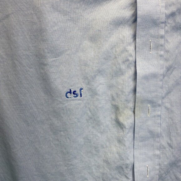Ledbury Shirt 17" 43cm Blue Plaid Long Sleeve Button Up Long Sleeve,DSF Logo - Picture 8 of 9